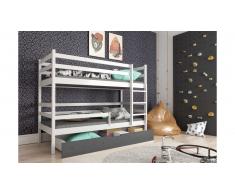 JUSTyou Nodi Lit superposé Anthracite 80x185 cm