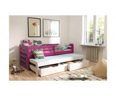 JUSTyou KOBI II Lit gigogne enfant Rose Blanc