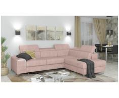 JUSTyou Caio Canapé d'angle Rose Velours