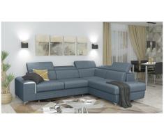 JUSTyou Caio Canapé d'angle Bleu Velours