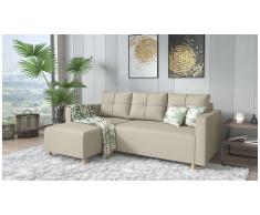 JUSTyou Livenza Canapé d'angle Beige Tissu structure