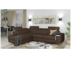 JUSTyou Caio Canapé d'angle Marron Velours