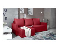 JUSTyou Tanita Canape d'angle Rouge Cuir synthetique