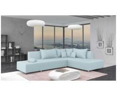 JUSTyou Livia Canapé d'angle Bleu Velours