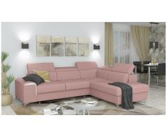 JUSTyou Caio Canapé d'angle Rose Tissu structuré