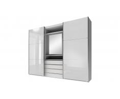 JUSTyou Firgas Armoire a portes coulissantes Blanc