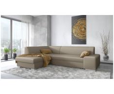 JUSTyou Panaro Canapé d'angle Marron Cuir synthetique