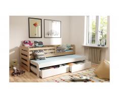 JUSTyou Kobi II Lit fonctionnel Pin Blanc 90x188 cm