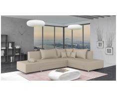 JUSTyou Livia Canapé d'angle Marron Tissu structuré