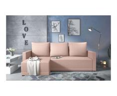 JUSTyou Kaori Canape d'angle Rose Tissu structure