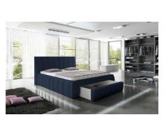 JUSTyou ROMA Lit rembourré Cuir éco 194x227x120 Bleu