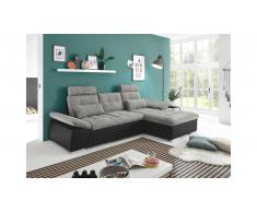 JUSTyou Minnesota Canapé d'angle Noir Argent