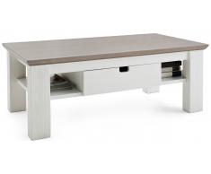 JUSTyou Amargo Table basse Pin | Blanc| Taupe