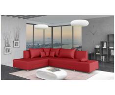 JUSTyou Livia Canapé d'angle Rouge Cuir synthétique