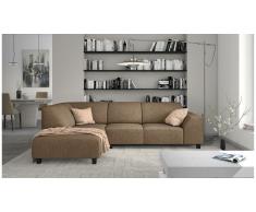 JUSTyou Einar Canapé d'angle Marron Tissu structuré