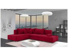 JUSTyou Livia Canapé d'angle Rouge Velours