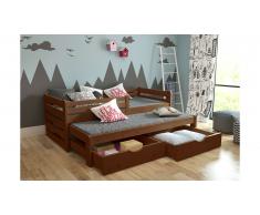 JUSTyou Olaf Lit fonctionnel Noyer 90x188 cm