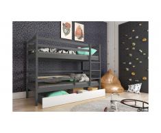JUSTyou Nodi Lit superposé Anthracite 80x185 cm