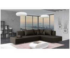 JUSTyou Livia Canapé d'angle Marron Velours