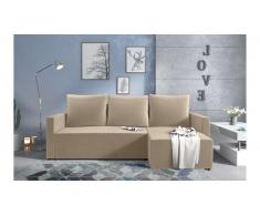 JUSTyou Kaori Canape d'angle Beige Velours