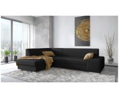 JUSTyou Panaro Canapé d'angle Noir Tissu structure