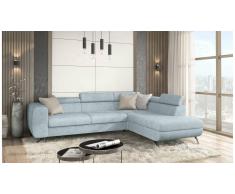 JUSTyou Corina Canapé d'angle Bleu Velours