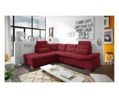 JUSTyou Louisiana Canapé d'angle Rouge