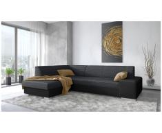 JUSTyou Panaro Canapé d'angle Gris Cuir synthetique