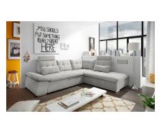 JUSTyou Louisiana Canapé d'angle Argent