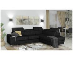 JUSTyou Caio Canapé d'angle Noir Velours