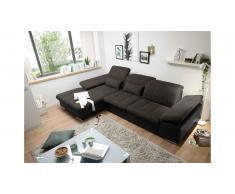 JUSTyou Maryland Canapé d'angle Noir Anthracite