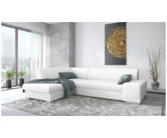 JUSTyou Panaro Canapé d'angle Blanc Cuir synthetique