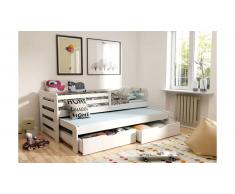 JUSTyou KOBI I Lit gigogne enfant 192x95,5x69 Blanc