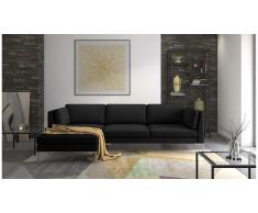 JUSTyou Siri Canapé d'angle Noir Tissu structuré