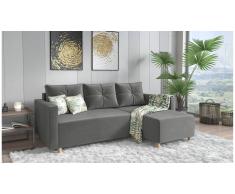 JUSTyou Livenza Canapé d'angle Blanc Velours