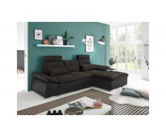 JUSTyou Minnesota Canapé d'angle Noir Marron