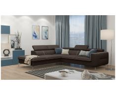 JUSTyou Diogo Canapé d'angle Marron Velours