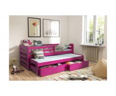 JUSTyou KOBI I Lit gigogne enfant 192x95,5x69 Rose