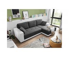 JUSTyou Alabama Canapé d'angle Blanc Anthracite