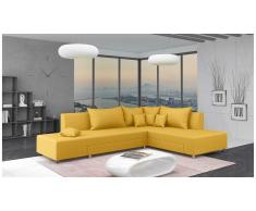 JUSTyou Livia Canapé d'angle Jaune Velours