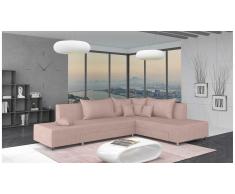JUSTyou Livia Canapé d'angle Rose Velours