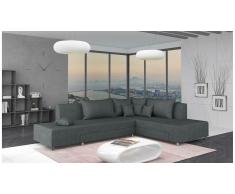 JUSTyou Livia Canapé d'angle Gris Velours