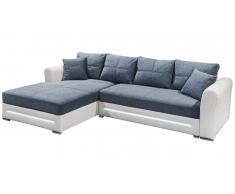 JUSTyou Hartford Canapé d'angle Blanc Anthracite