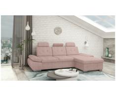 JUSTyou Carlota Canapé d'angle Rose Velours