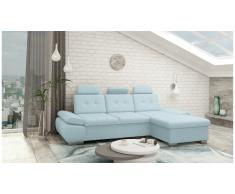 JUSTyou Carlota Canapé d'angle Bleu Velours