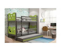 JUSTyou Ola+lit supplémentaire Lit Anthracite Vert