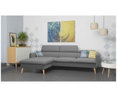 JUSTyou Nuno Canapé d'angle Gris Tissu structuré