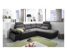 JUSTyou Missouri Canapé d'angle Noir Anthracite