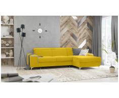 JUSTyou Lino Canapé d'angle Jaune Velours