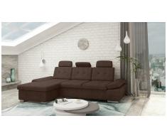 JUSTyou Carlota Canapé d'angle Marron Velours